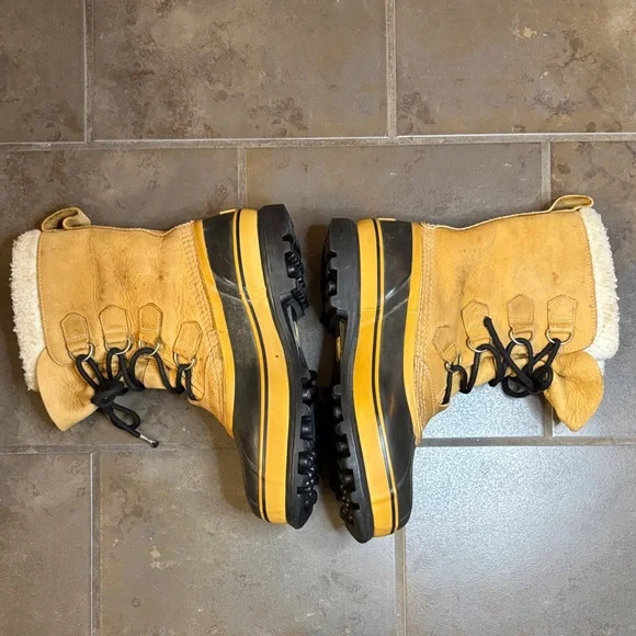 Sorel Men’s Caribou Winter Snow Boots Camel Waterproof Sherpa Cuff Size 8 - Picture 5 of 9